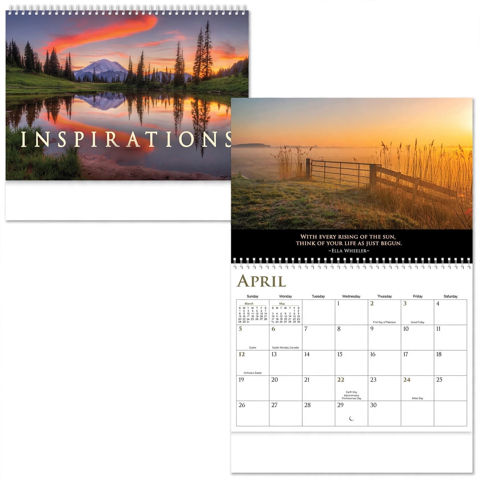 Inspirational Message Spiral Wall Calendar