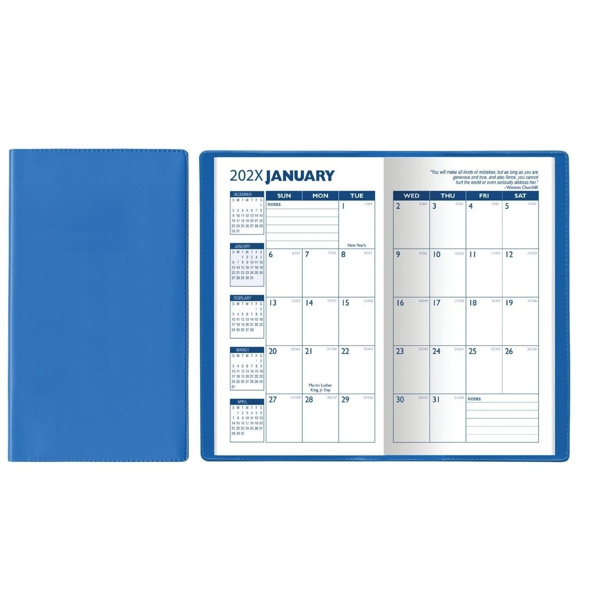 Monthly Pocket Calendar With Wraparound Cover