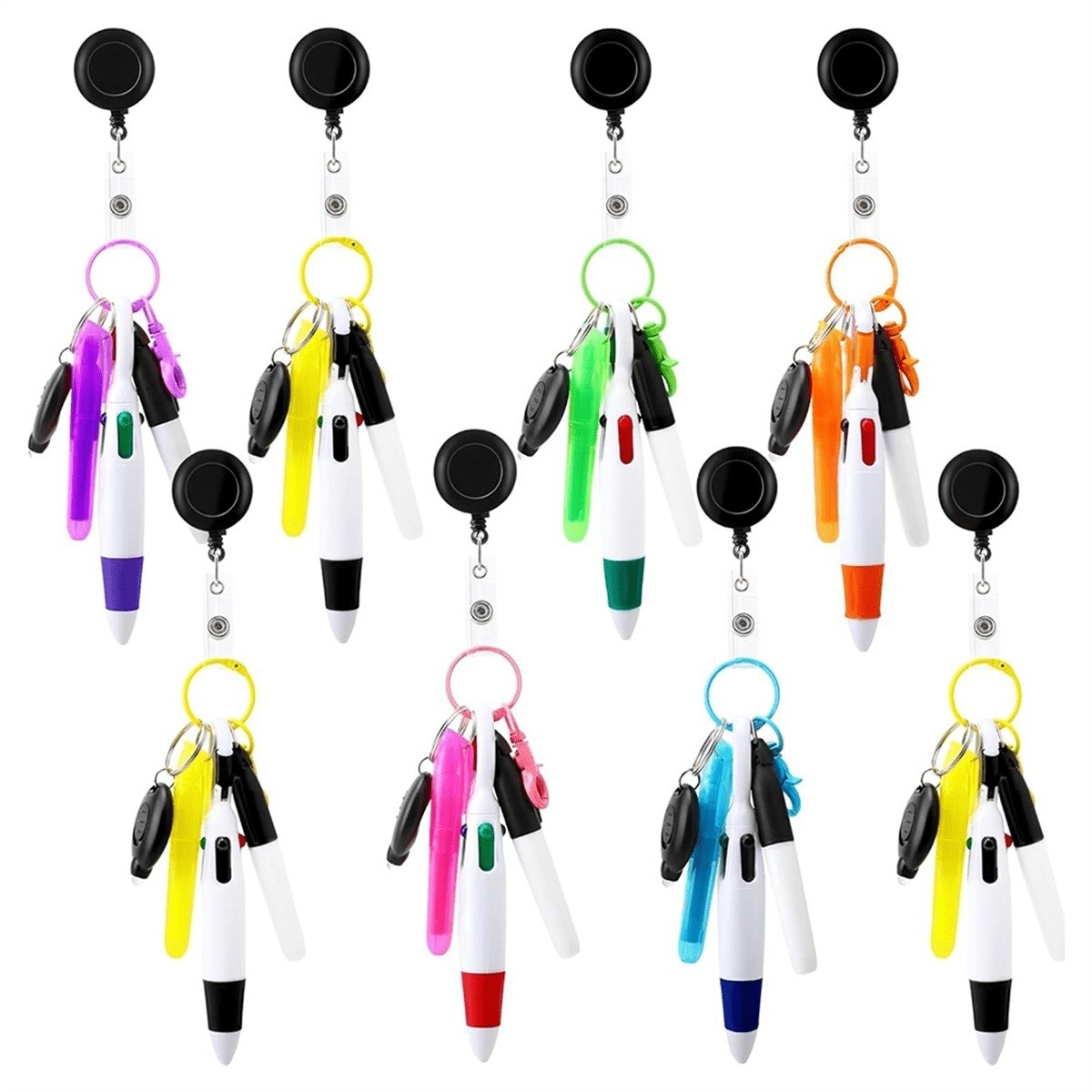 5-Piece Clip-On Pen Set With Badge Reel