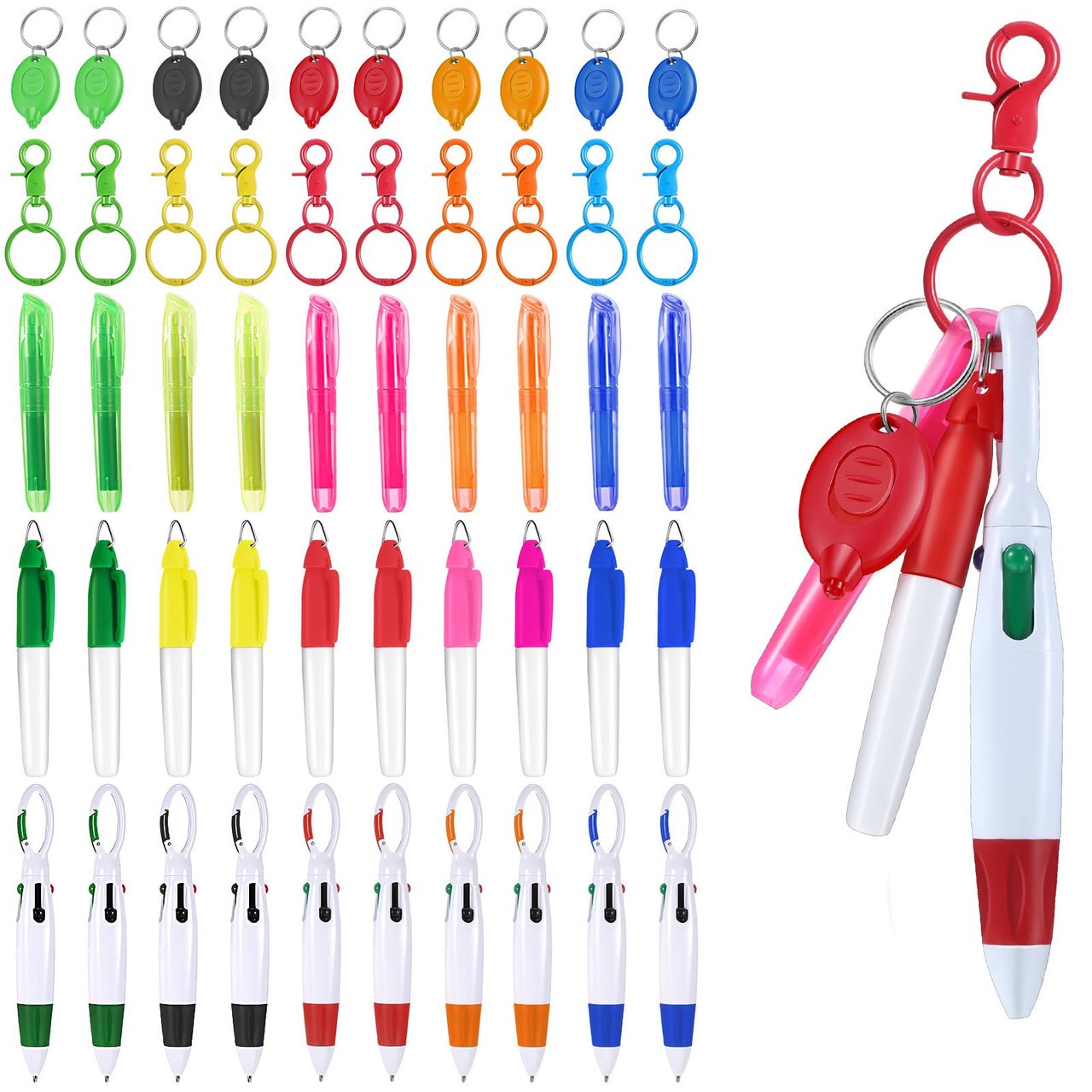 Clip-On Badge Pen, Highlighter and Flashlight Kit