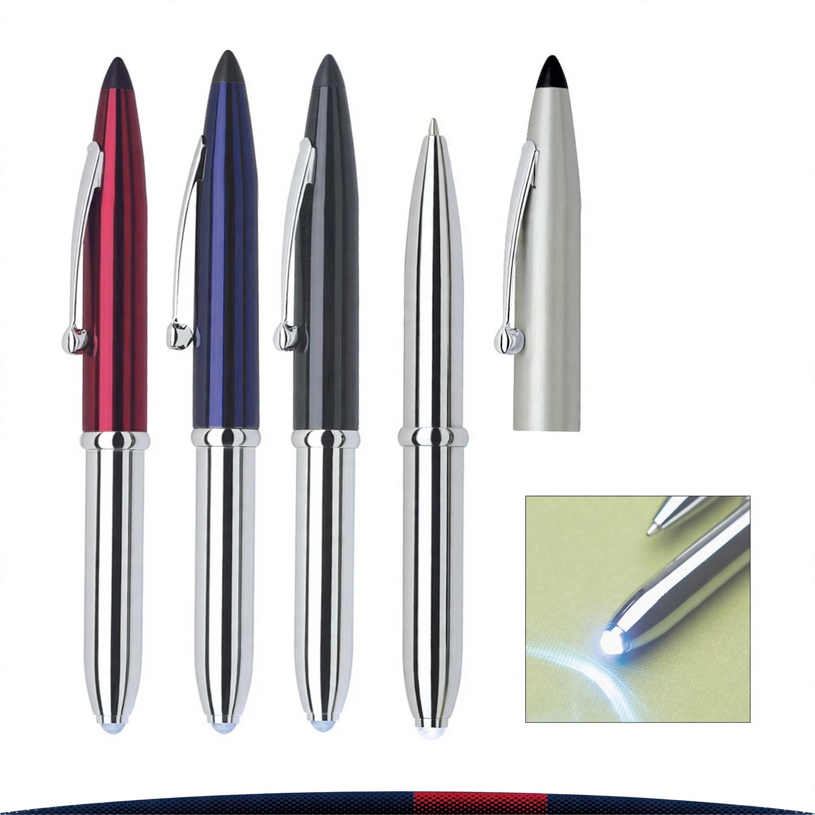 Ballpoint Pen With LED Flashlight