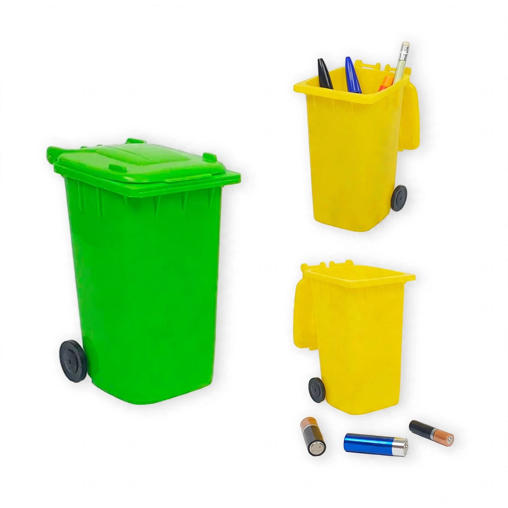 Mini Recycling Bin Pen Holder With Lid