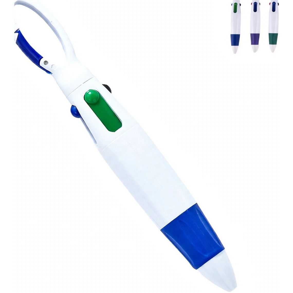 4-Color Plastic Shuttle Pen With Keychain