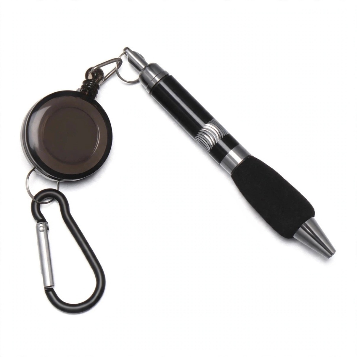 3-in-1 Badge Reel Pen With Carabiner and Clip