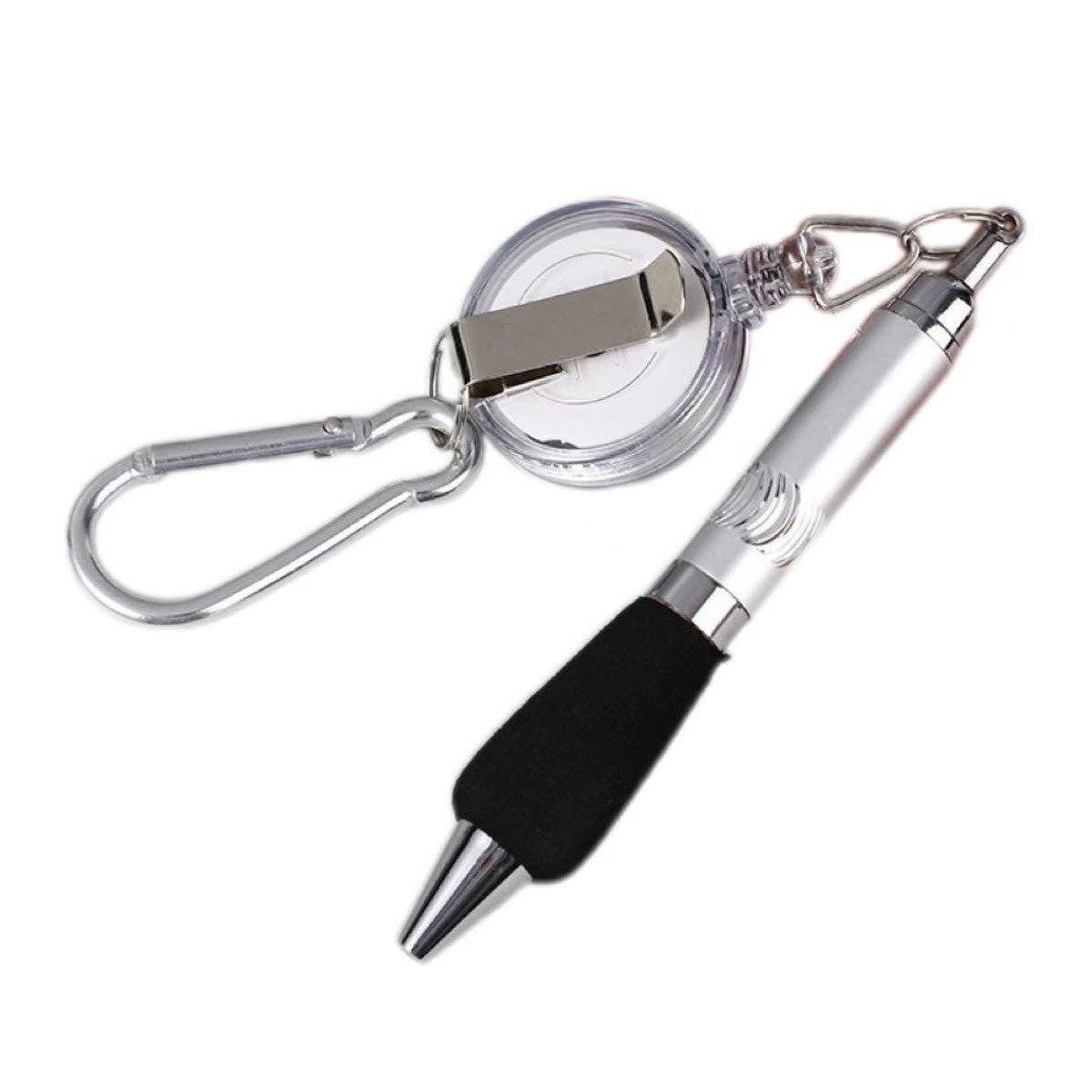 Retractable Badge Reel Pen With Carabiner