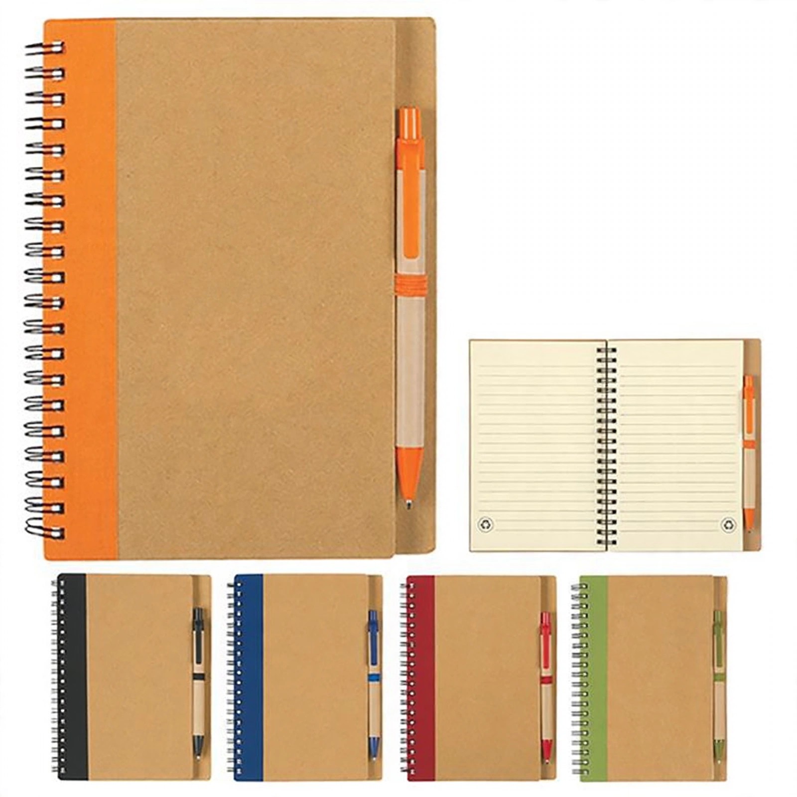5" x 7" Chipboard Cover Notebook With Pen