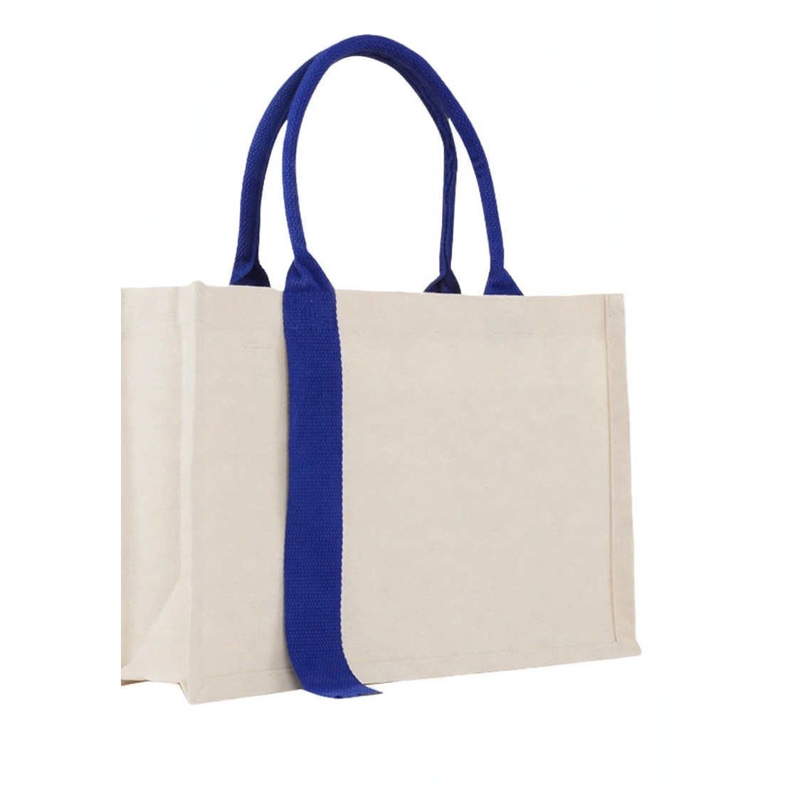 Lined Canvas Tote Bag With Ribbon Trim
