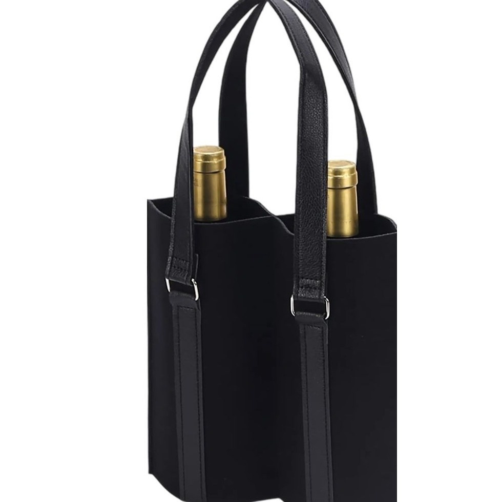 2-Bottle Felt Wine Tote Bag