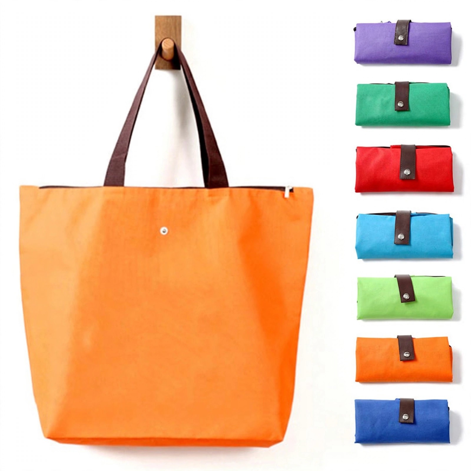 Foldable Waterproof Polyester Grocery Tote Bag