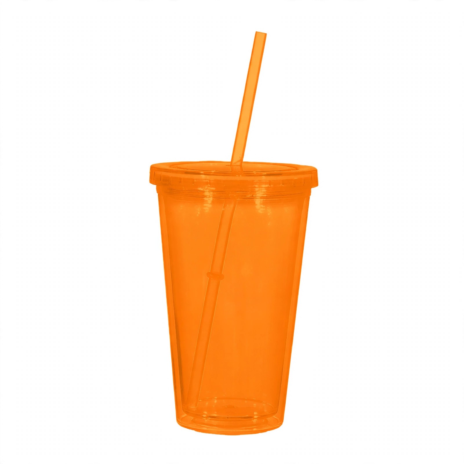 16 Oz. Double-Wall Acrylic Tumbler With Lid and Straw