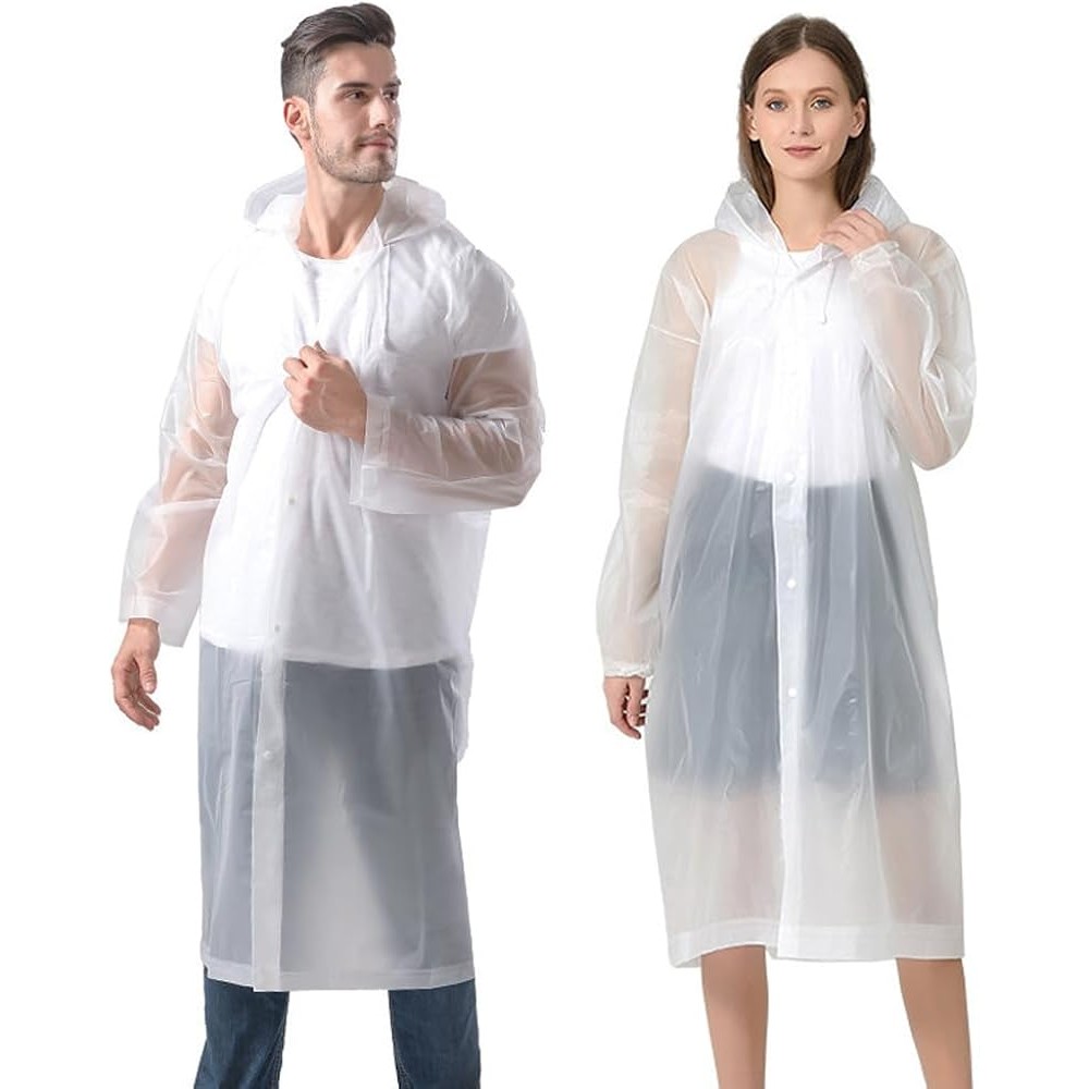 Reusable EVA Hooded Adult Raincoat