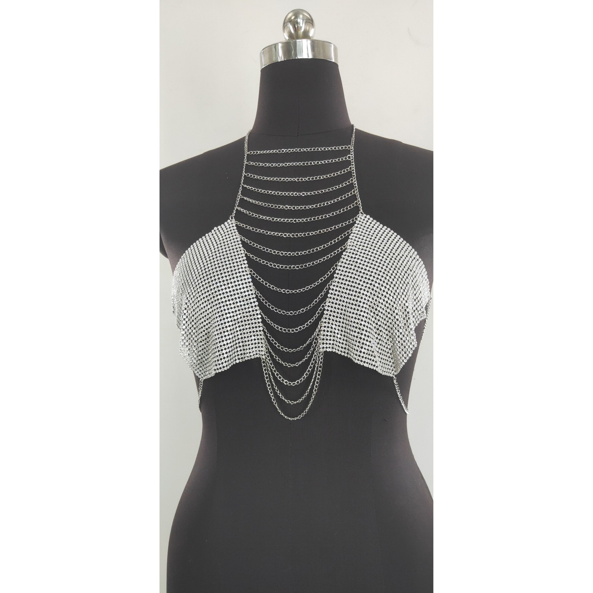 Women's Rhinestone Halter Crop Top