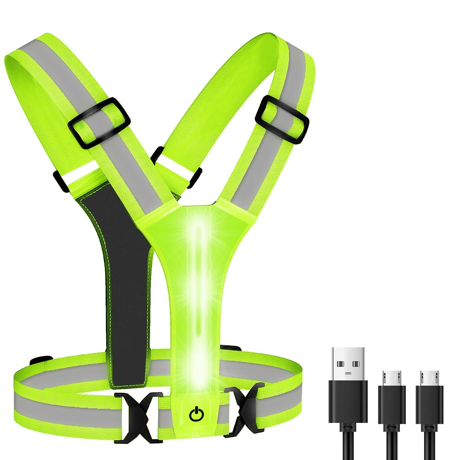 USB Rechargeable LED Reflective Safety Vest