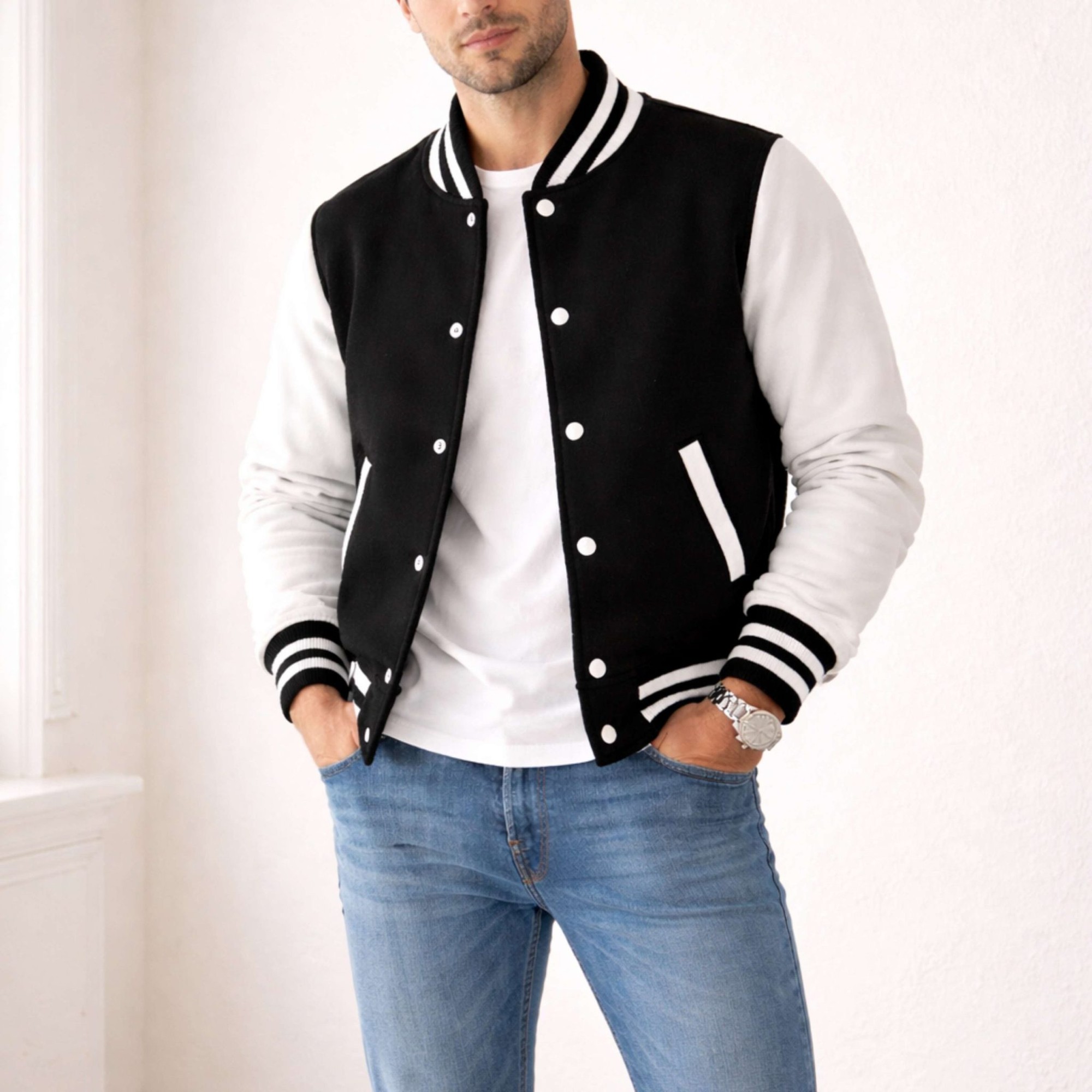 Bomber-Style Baseball Varsity Jacket