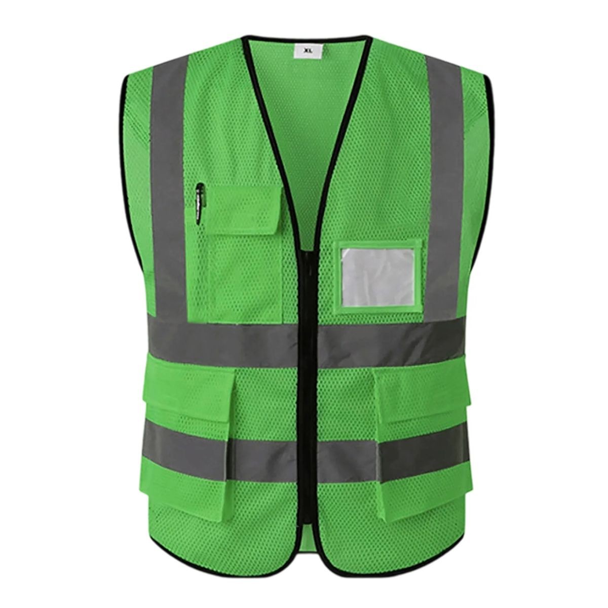Breathable Polyester Zip-Front Safety Vest