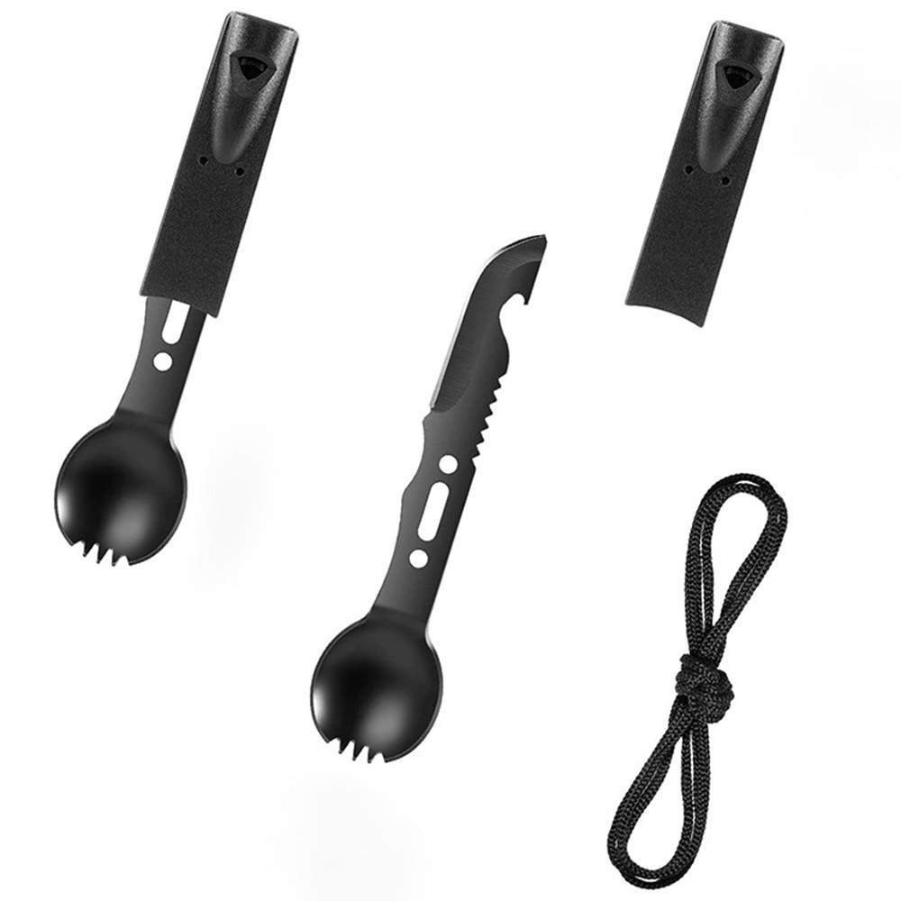 7-in-1 Camping Spoon and Fork Multi-Tool With Whistle