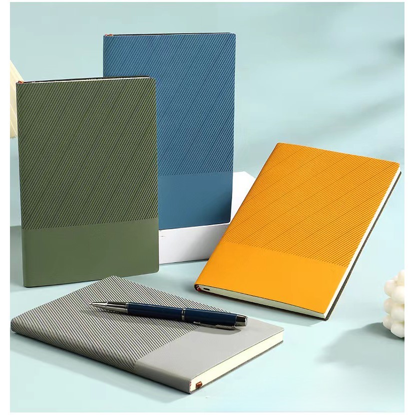 A5 Diagonal Pattern PU Leather Hardcover Notebook
