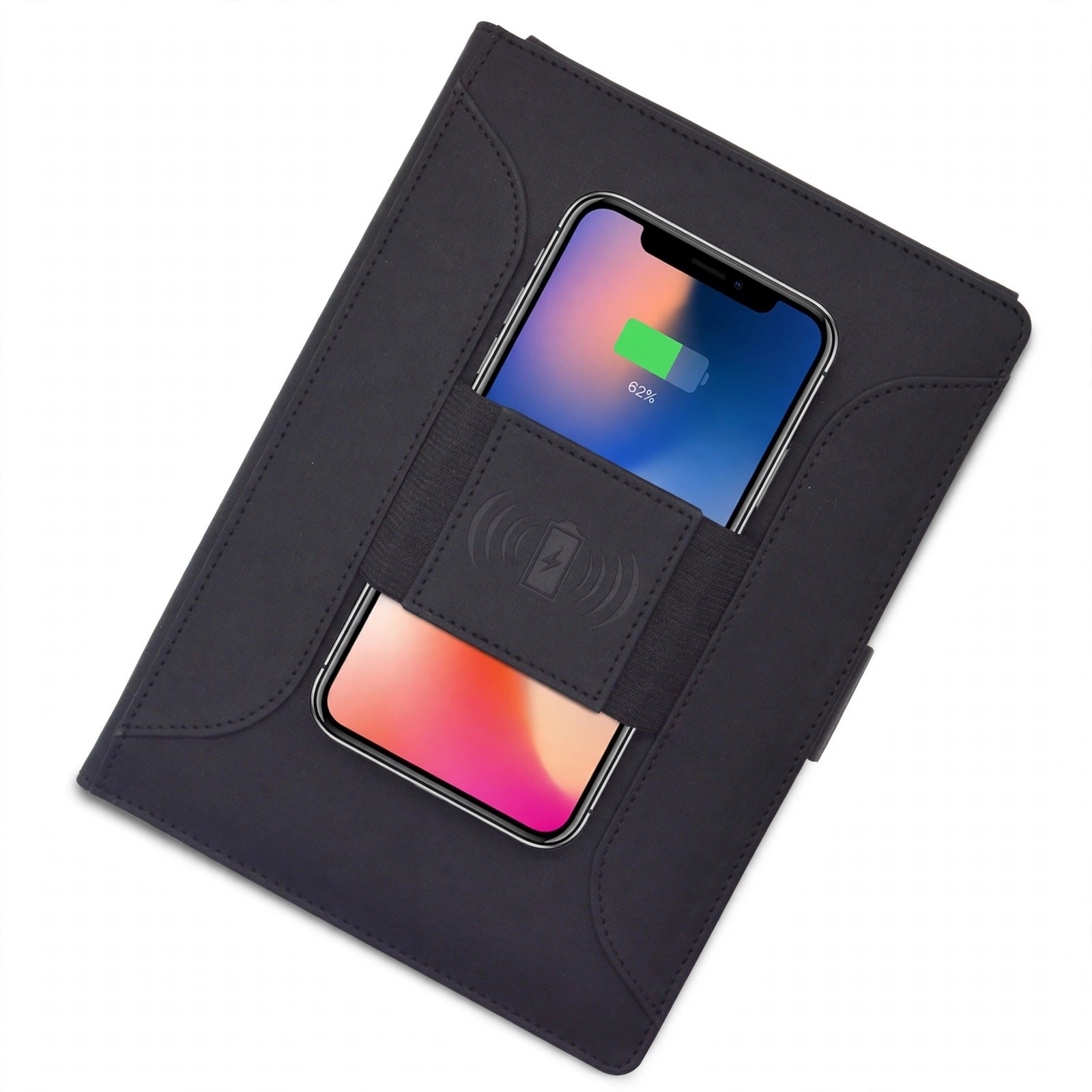Notebook Folio With 8000mAh Wireless Power Bank