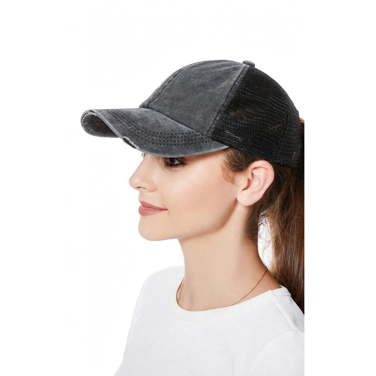 Women's Cotton Ponytail Baseball Cap