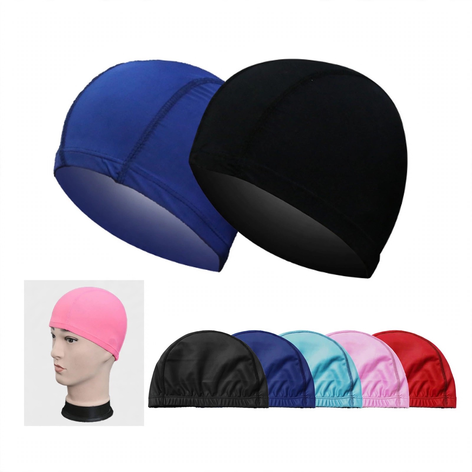 Stretch Polyamide Fabric Swim Cap