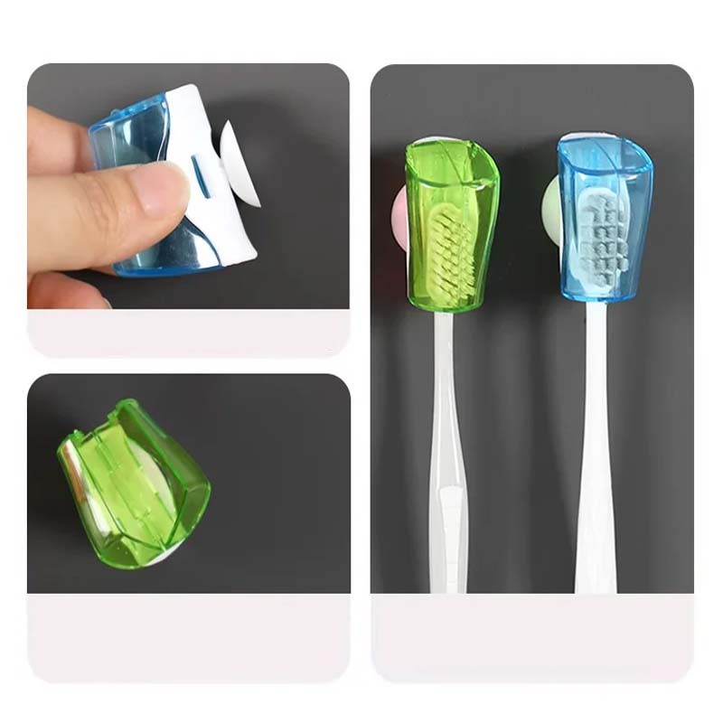 Wall-Mount Suction Cup Toothbrush Holder
