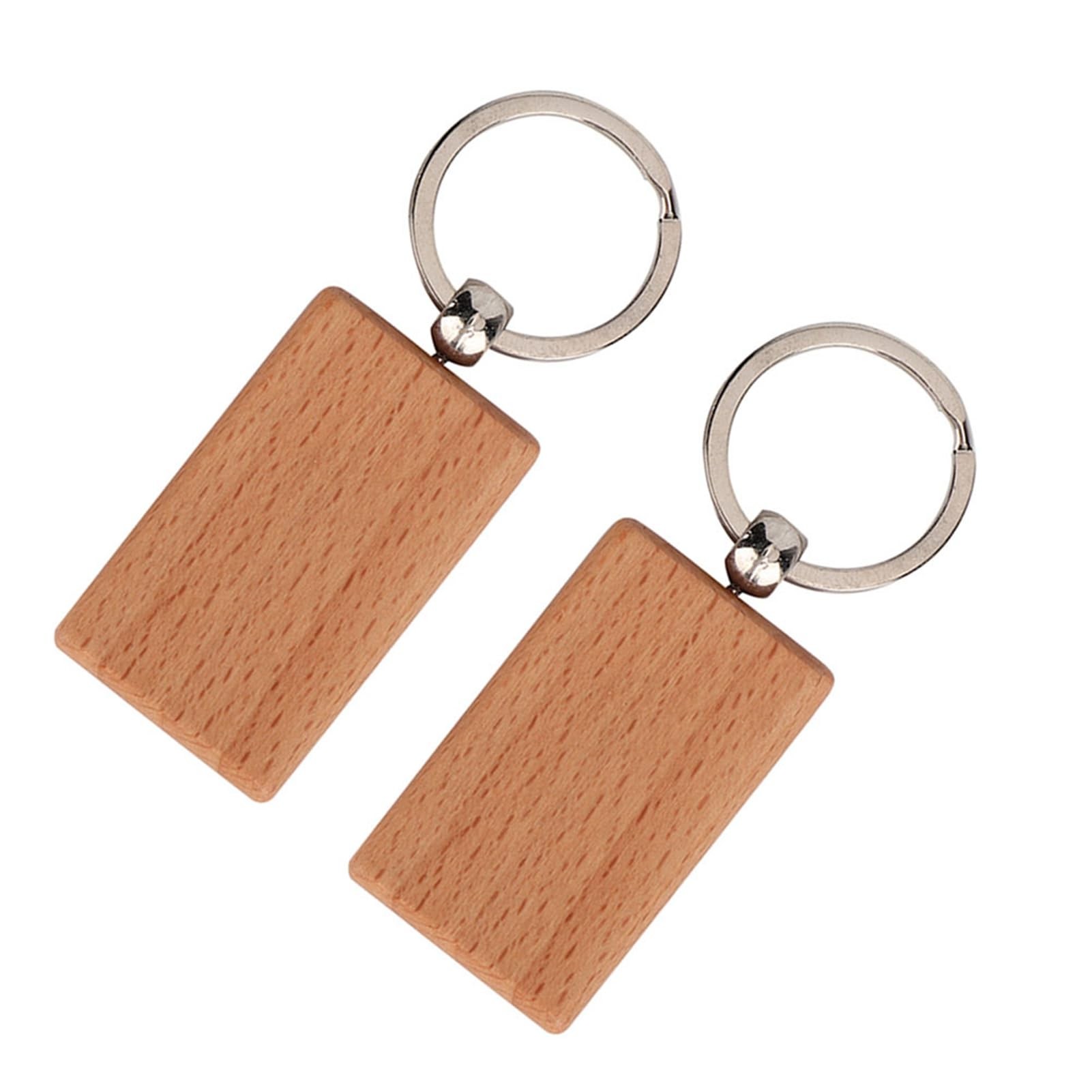Eco-Friendly Wooden Keychain - Natural Wood Brown