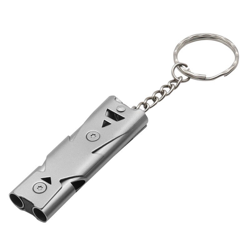 Stainless Steel Double-Tube Emergency Whistle