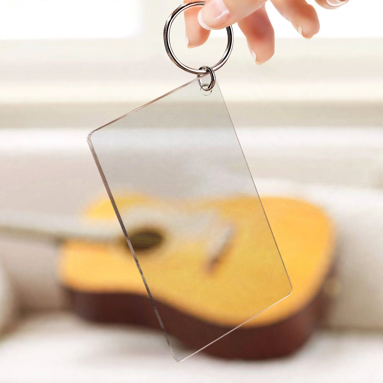 Acrylic Photo Music Keychain - Clear