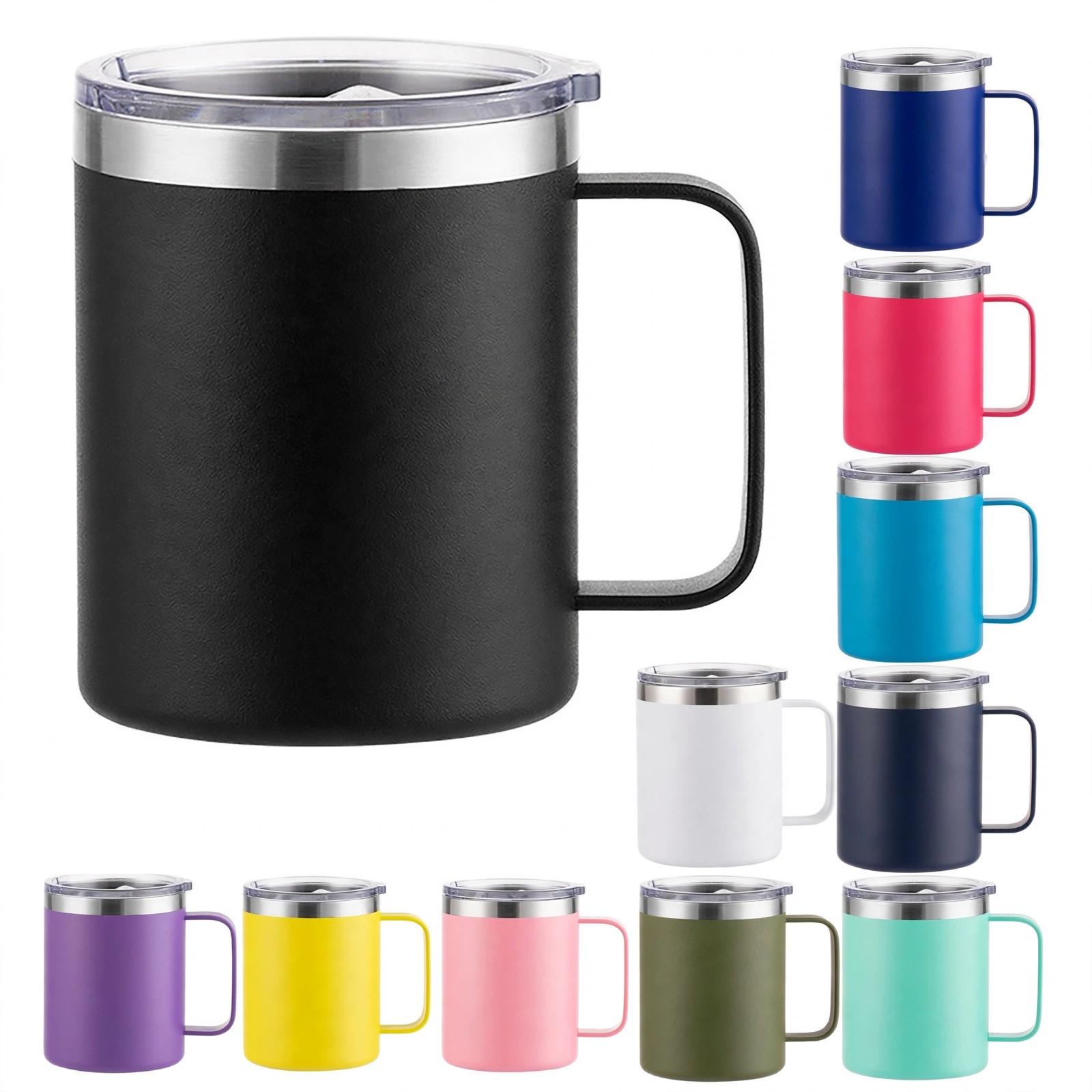 16 Oz. Insulated Car Travel Mug With Handle