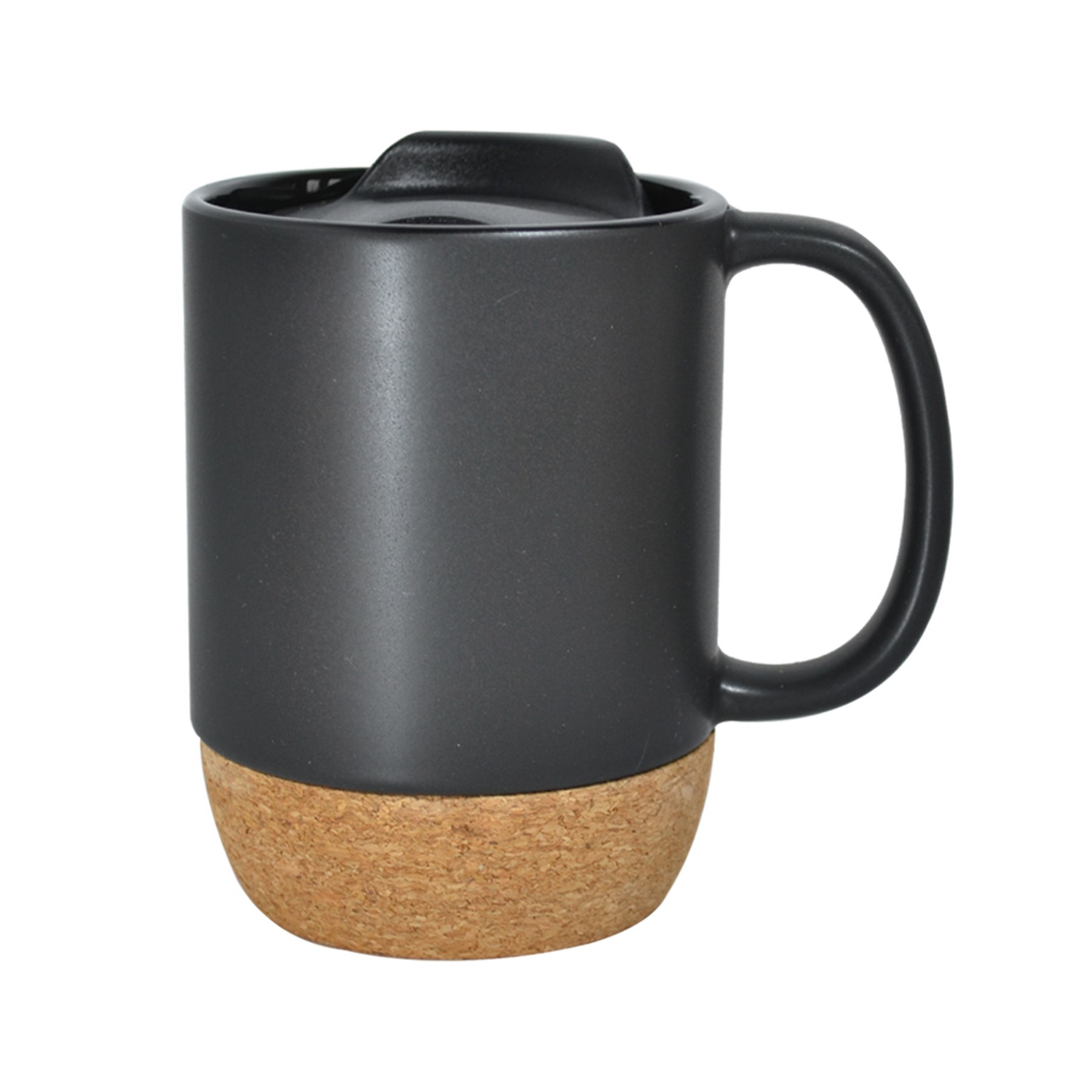 Ceramic Coffee Mug With Lid and Cork Base