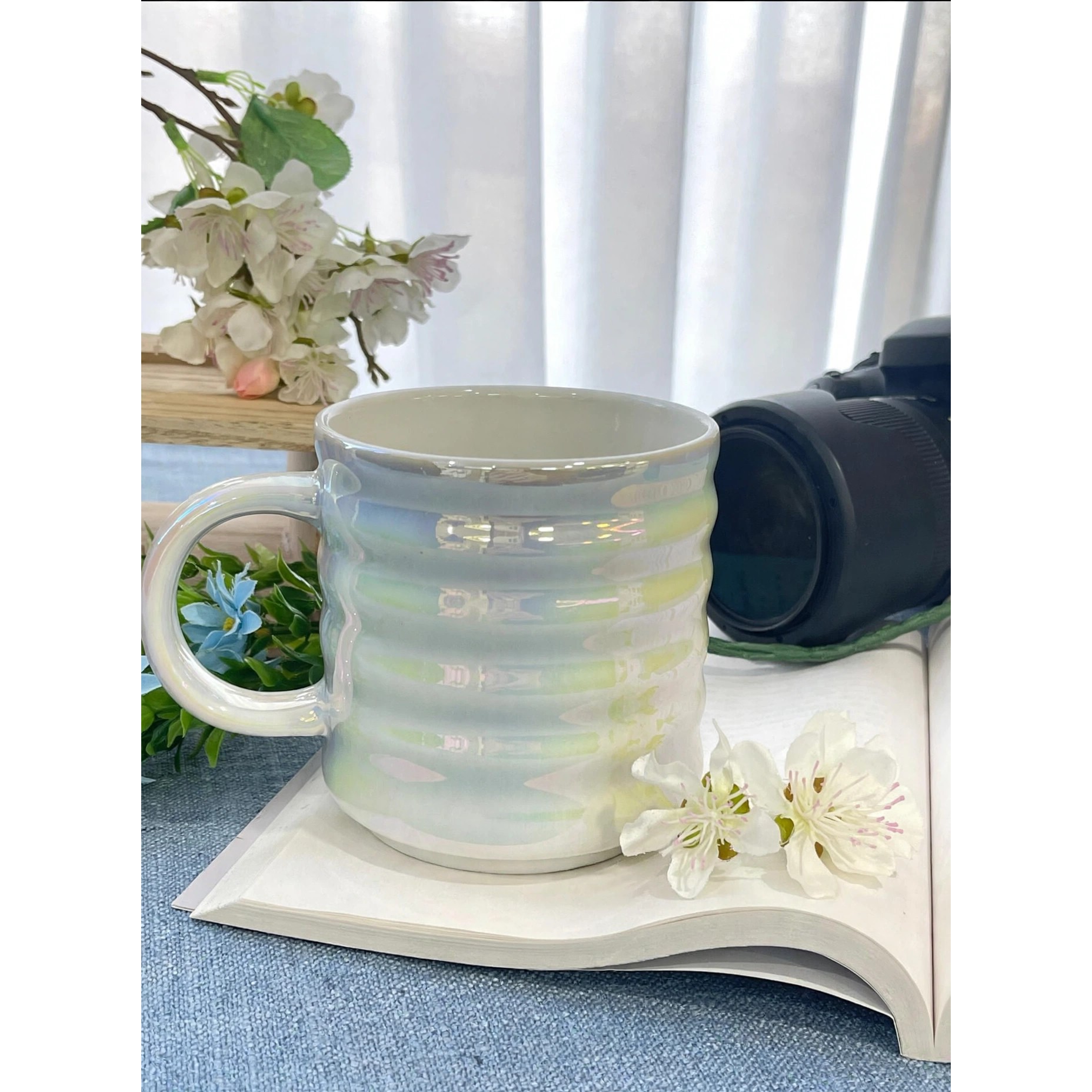 Iridescent Electroplated Ceramic Mug