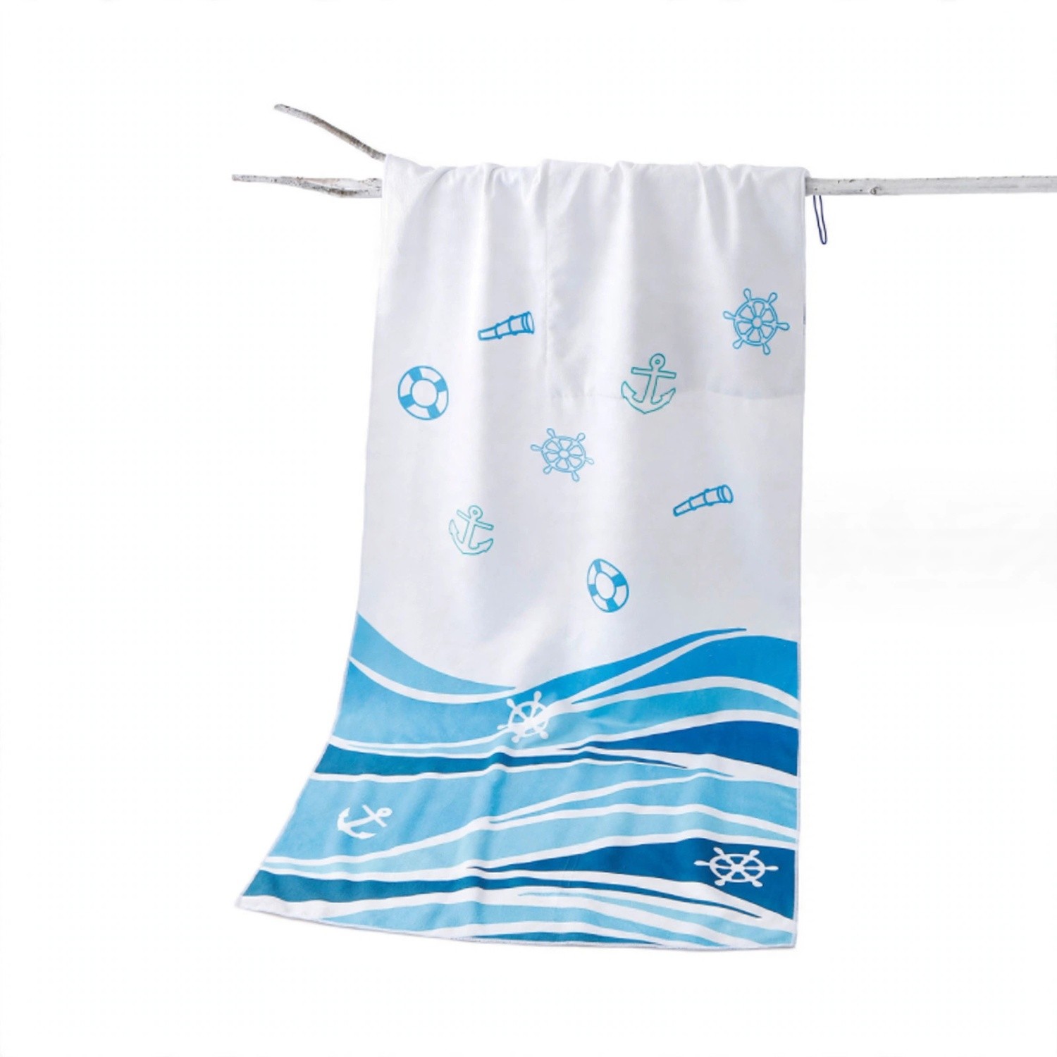 2-in-1 Microfiber Beach Towel Tote Bag, 55.1" x 27.5"