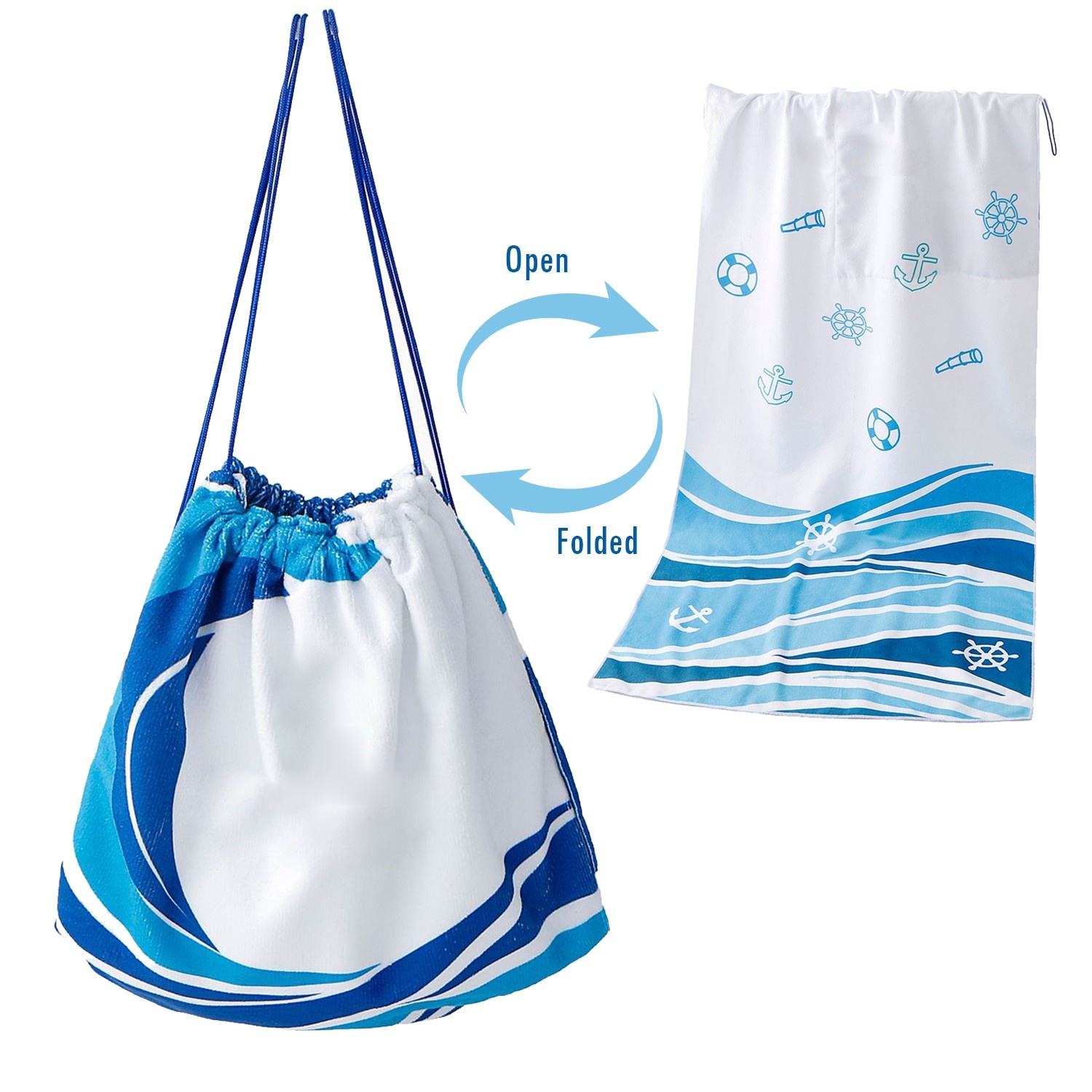 2-in-1 Beach Towel Backpack
