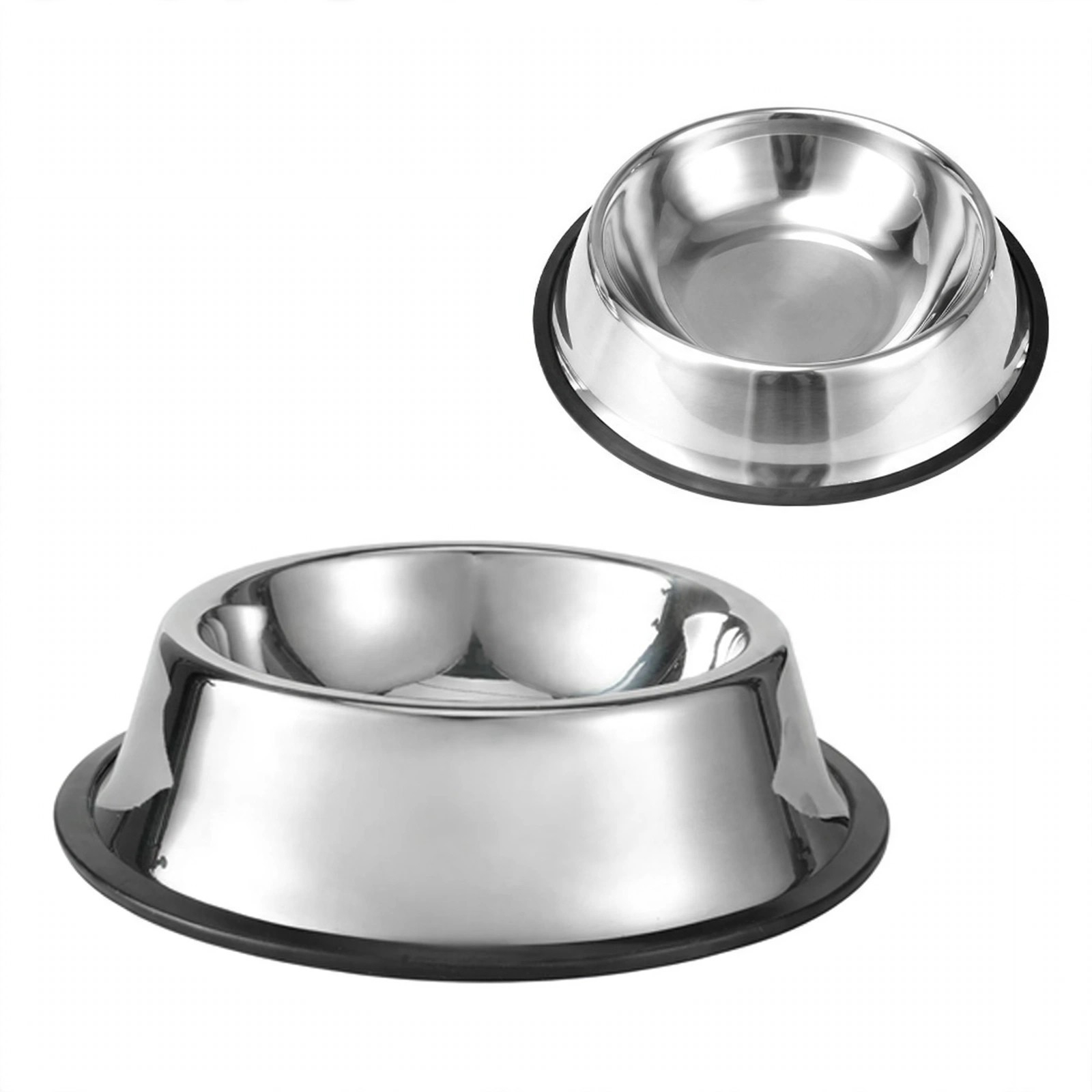 Sloped Double-Wall Stainless Steel Pet Bowl