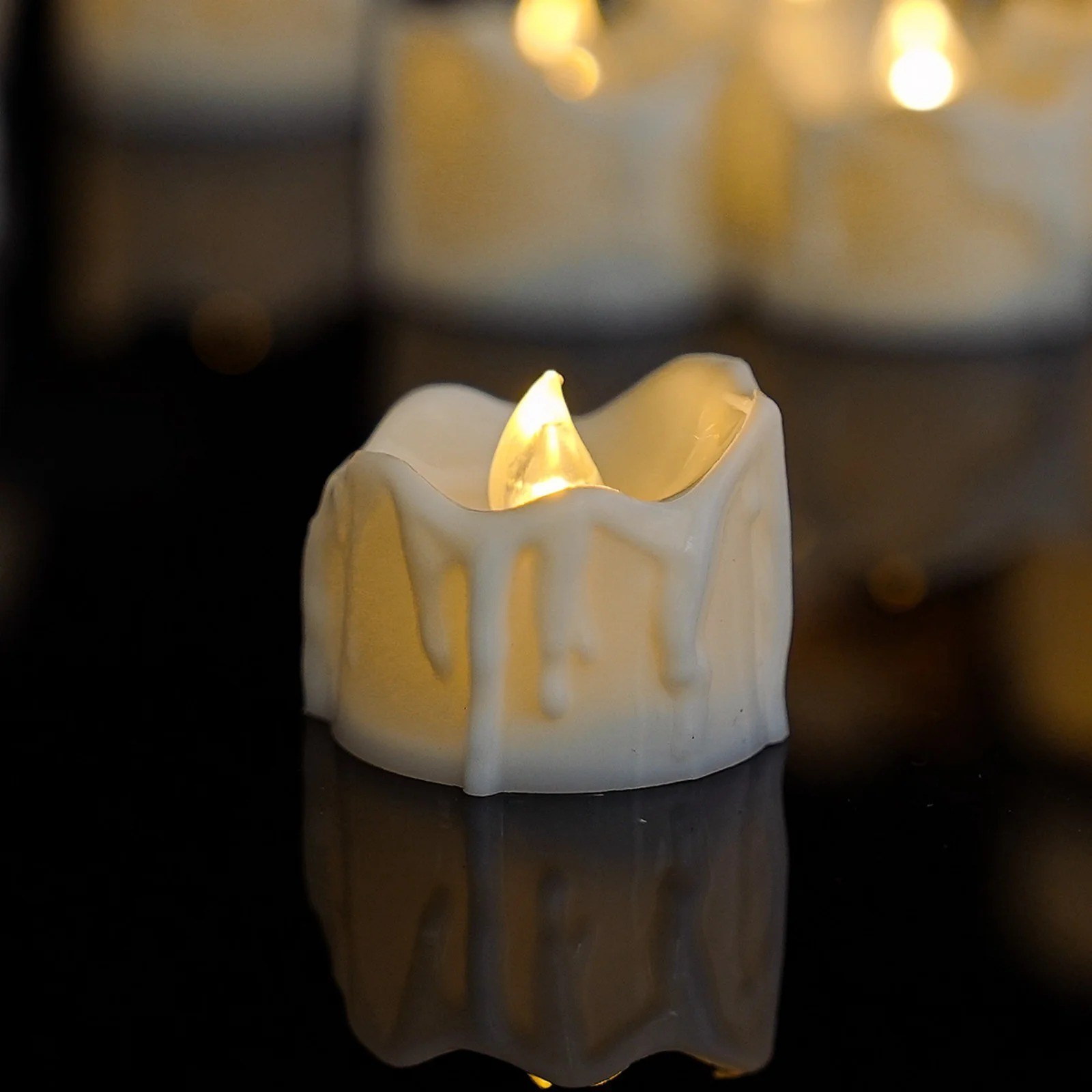LED Flameless Votive Candle With Faux Drips
