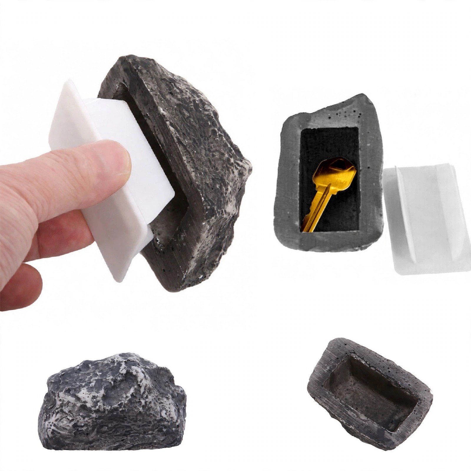 Compact Fake Rock Spare Key Hider