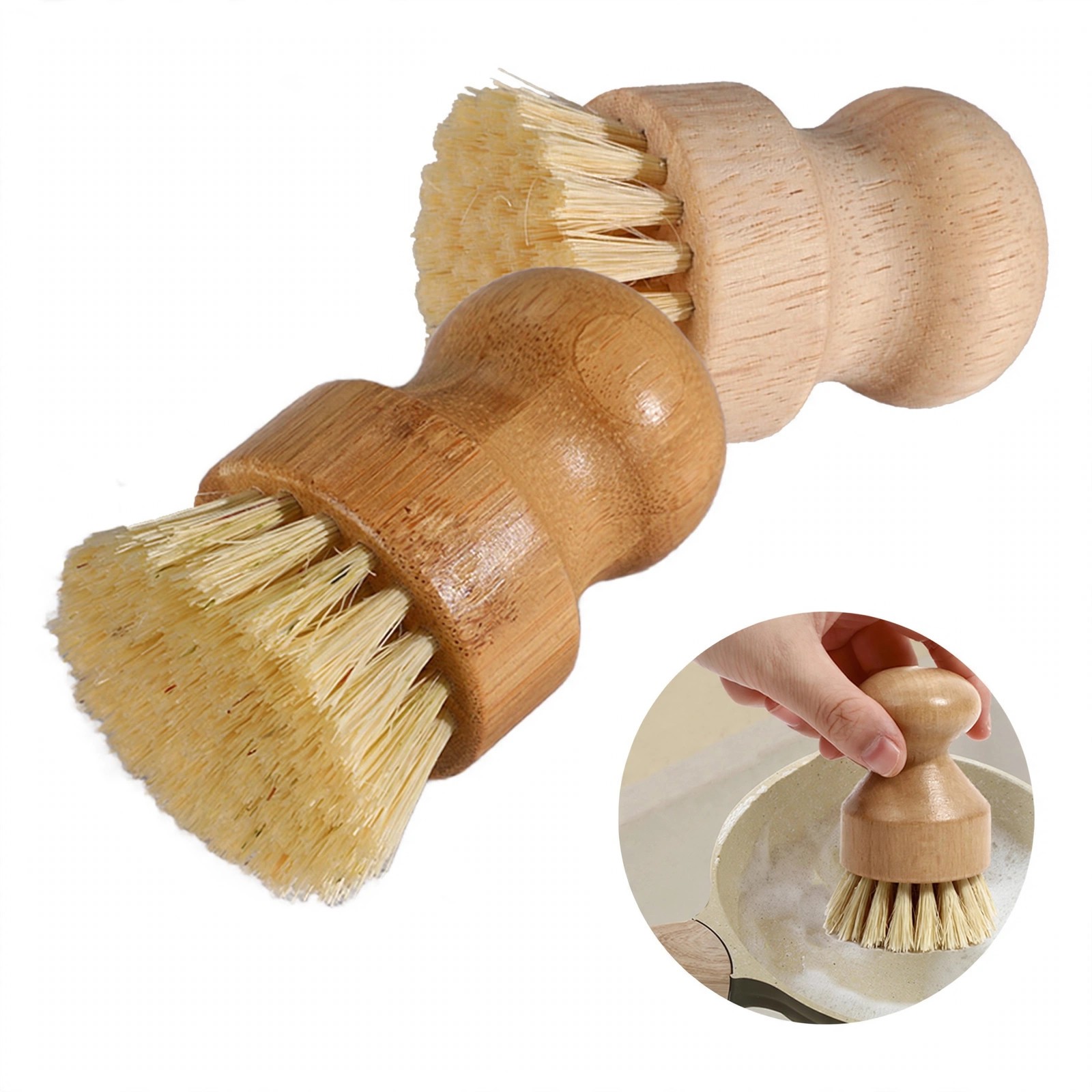 Wood Handle Kitchen Cleaning Brush