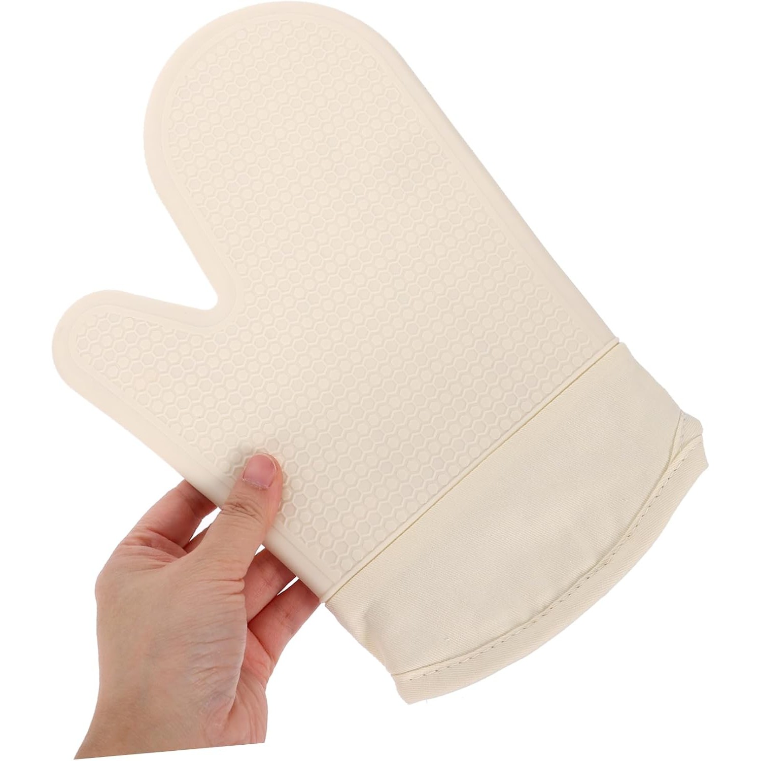 Waterproof Silicone Oven Mitt With Cotton Cuff