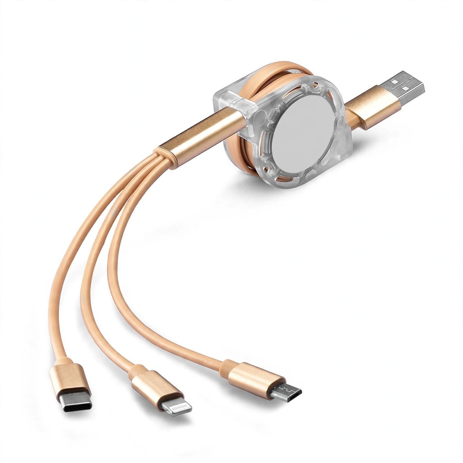 3.3 Ft. 3-in-1 Retractable USB Charging Cable