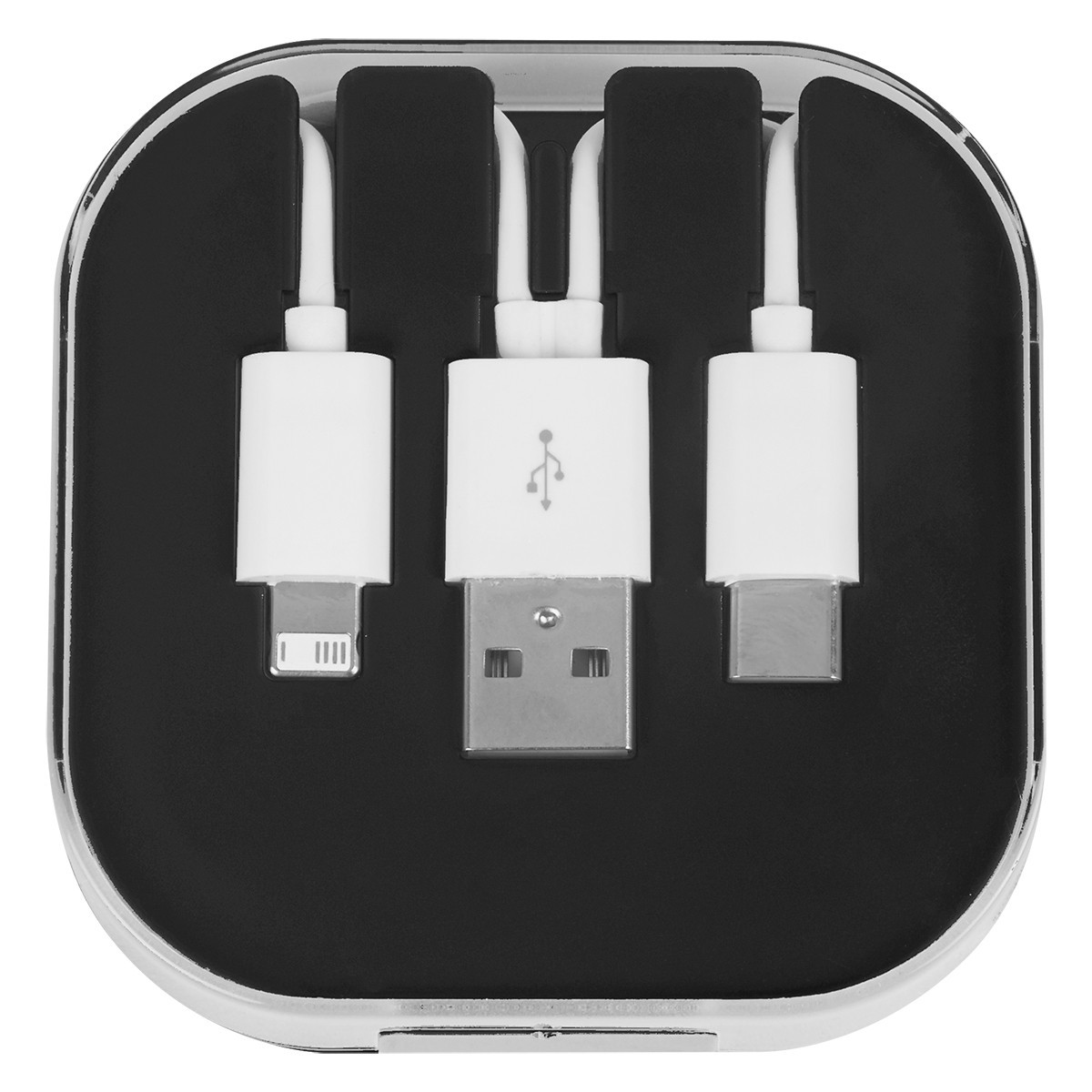 3-in-1 Phone Charging Cable Set in Compact Case