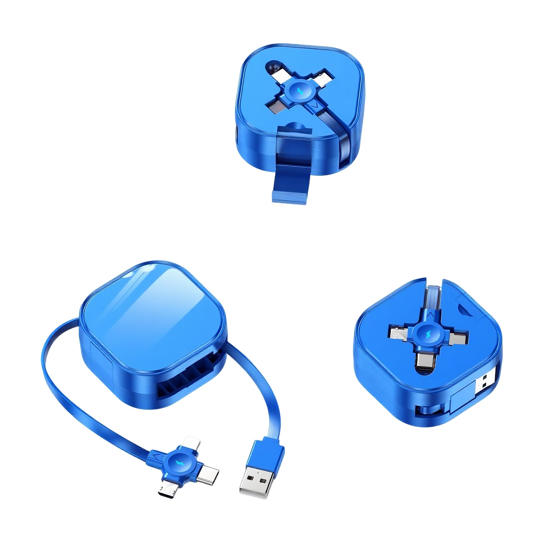 3-in-1 Retractable Charging Cable With Phone Stand