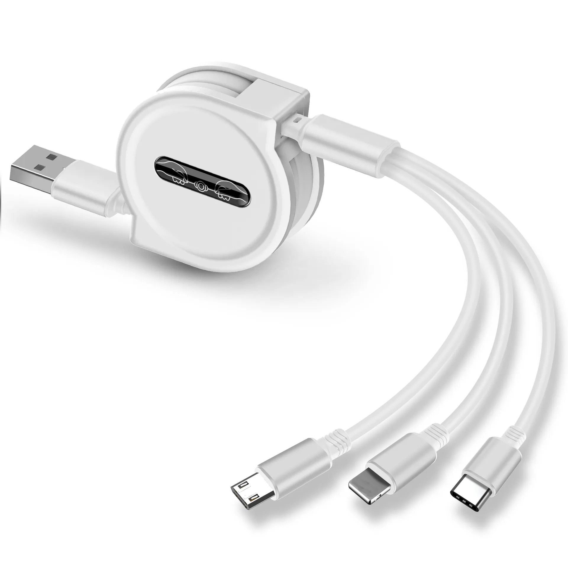 4 Ft. 3-in-1 Retractable Phone Charging Cable