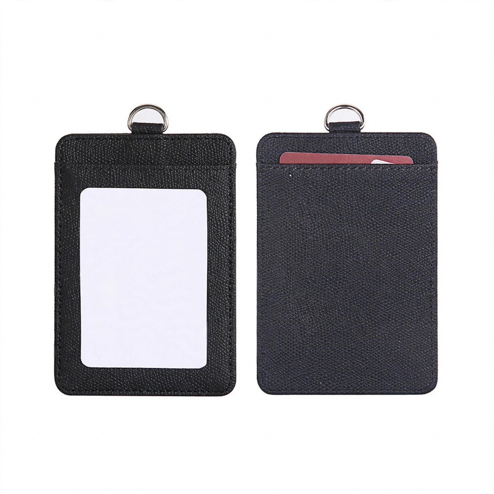Dual-Sided PU Leather Card Holder