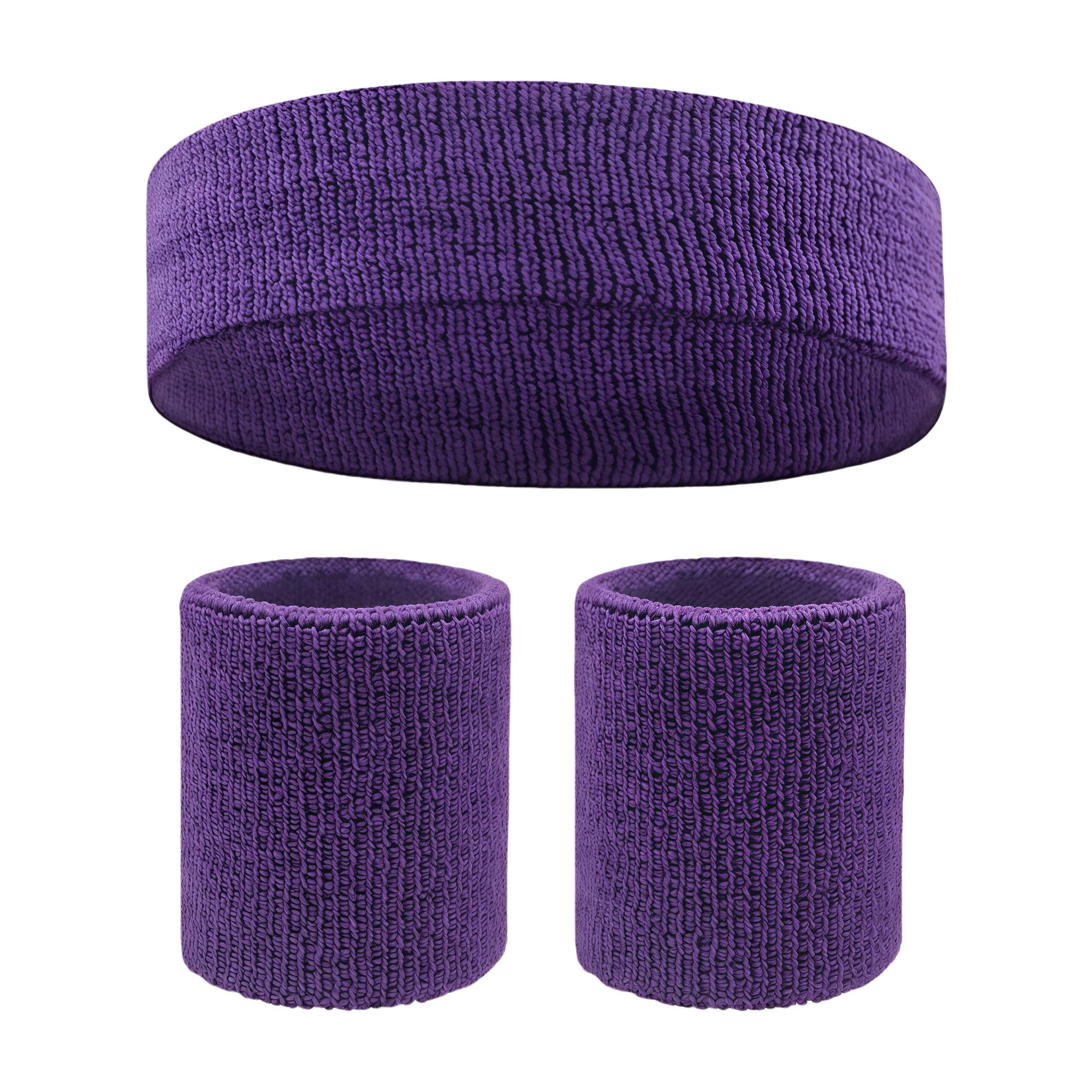 Cotton Sweatband Headband and Wristband Set