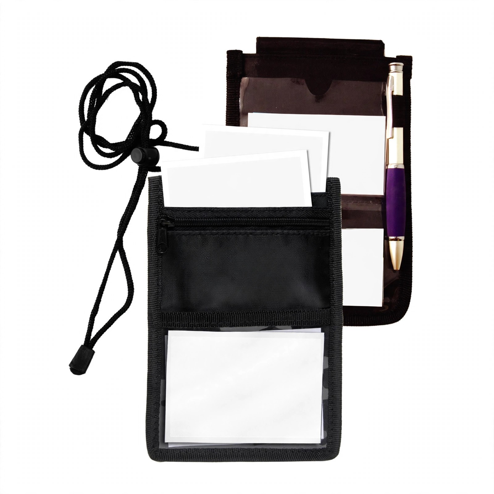 ID Badge Holder With Zippered Pocket