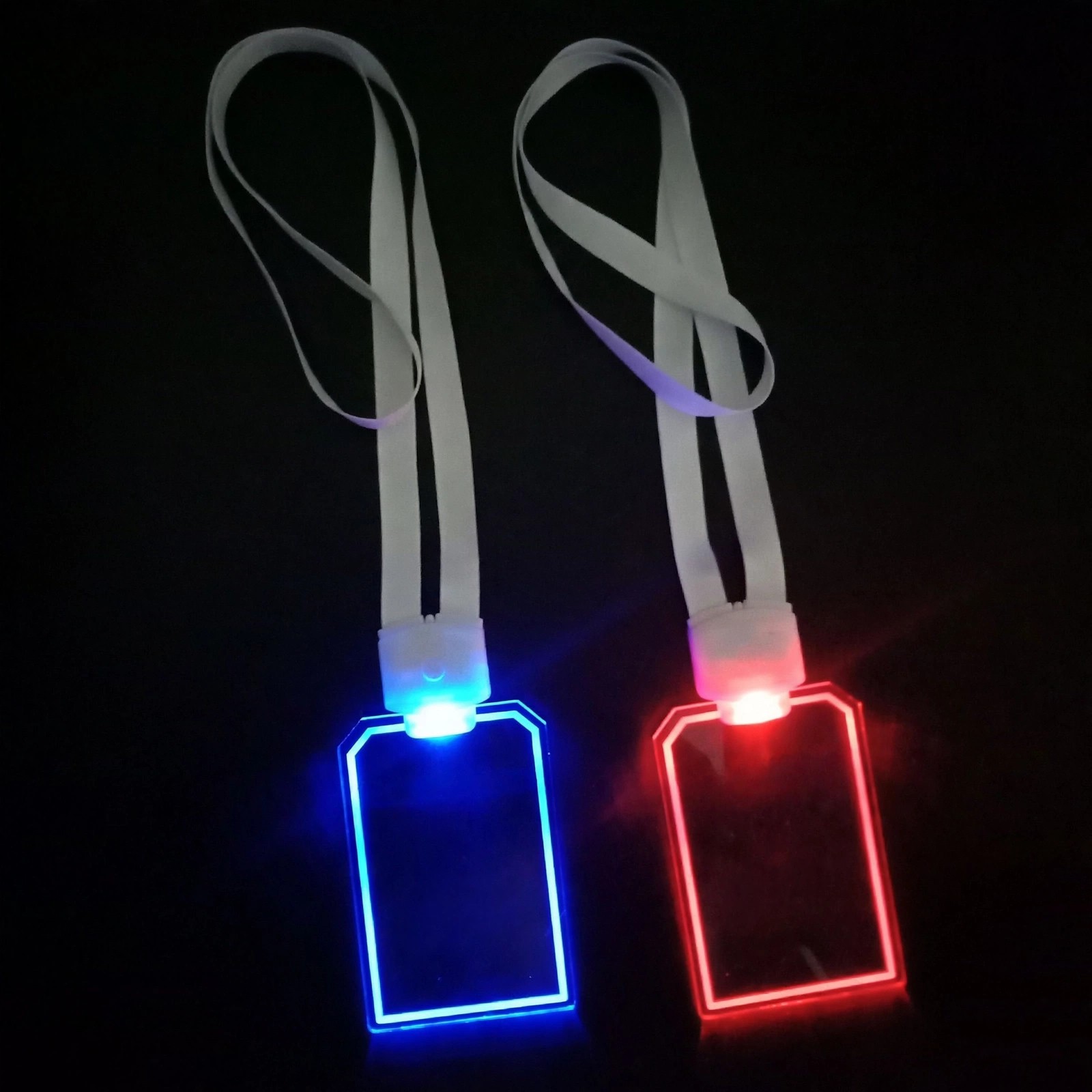 Light-Up Acrylic LED Badge With Lanyard