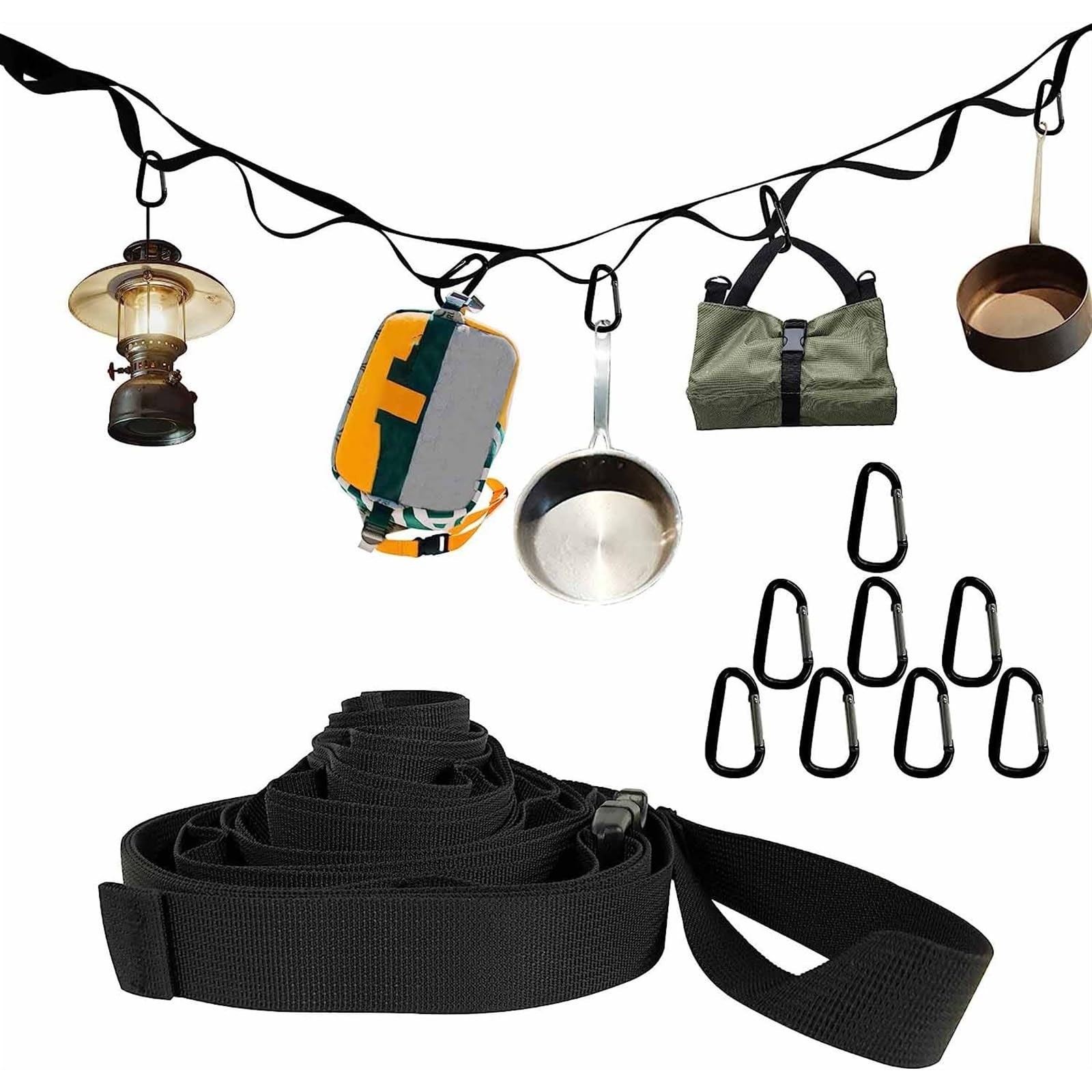 Camping Hanging Strap With 19 Buckles