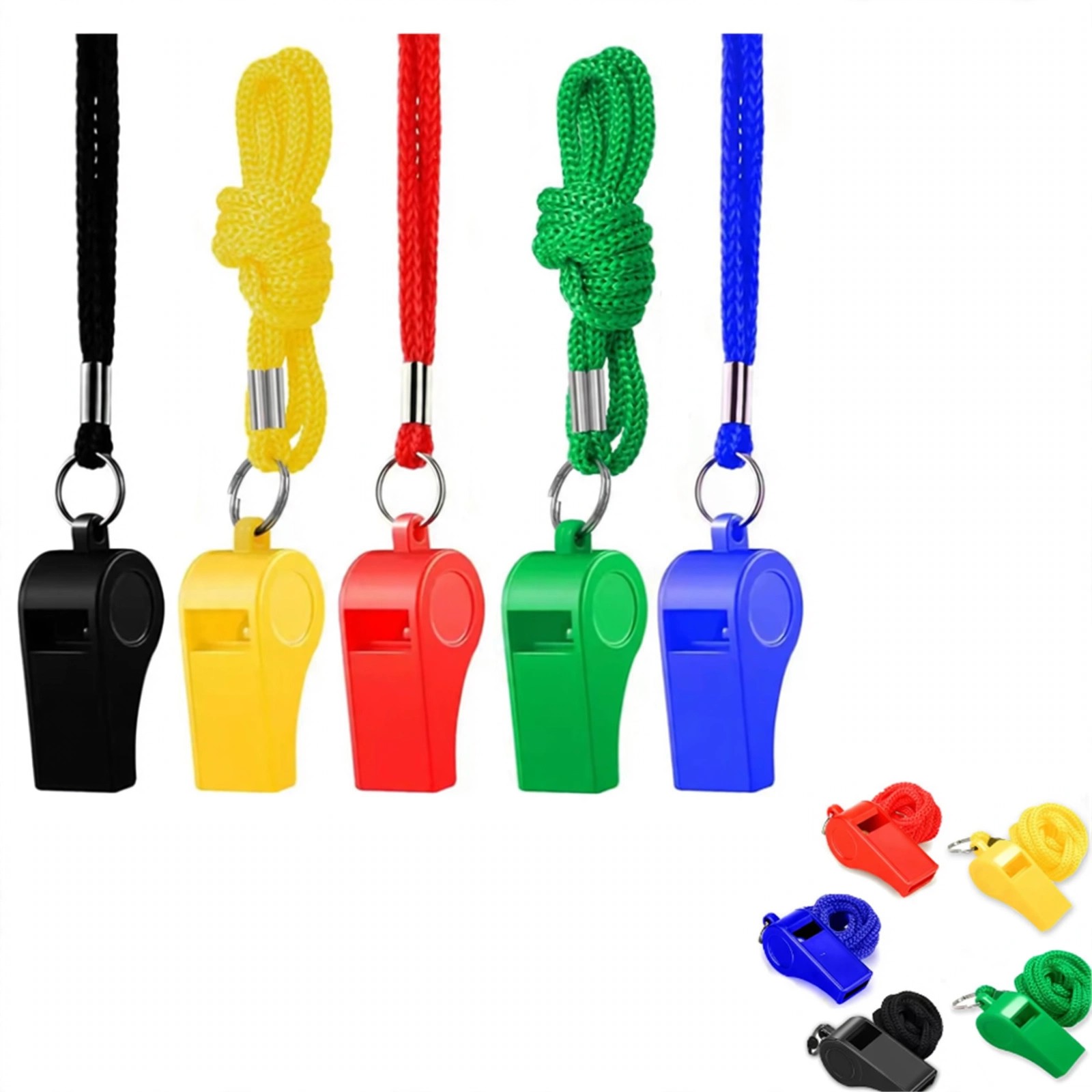 Plastic Whistle With Lanyard