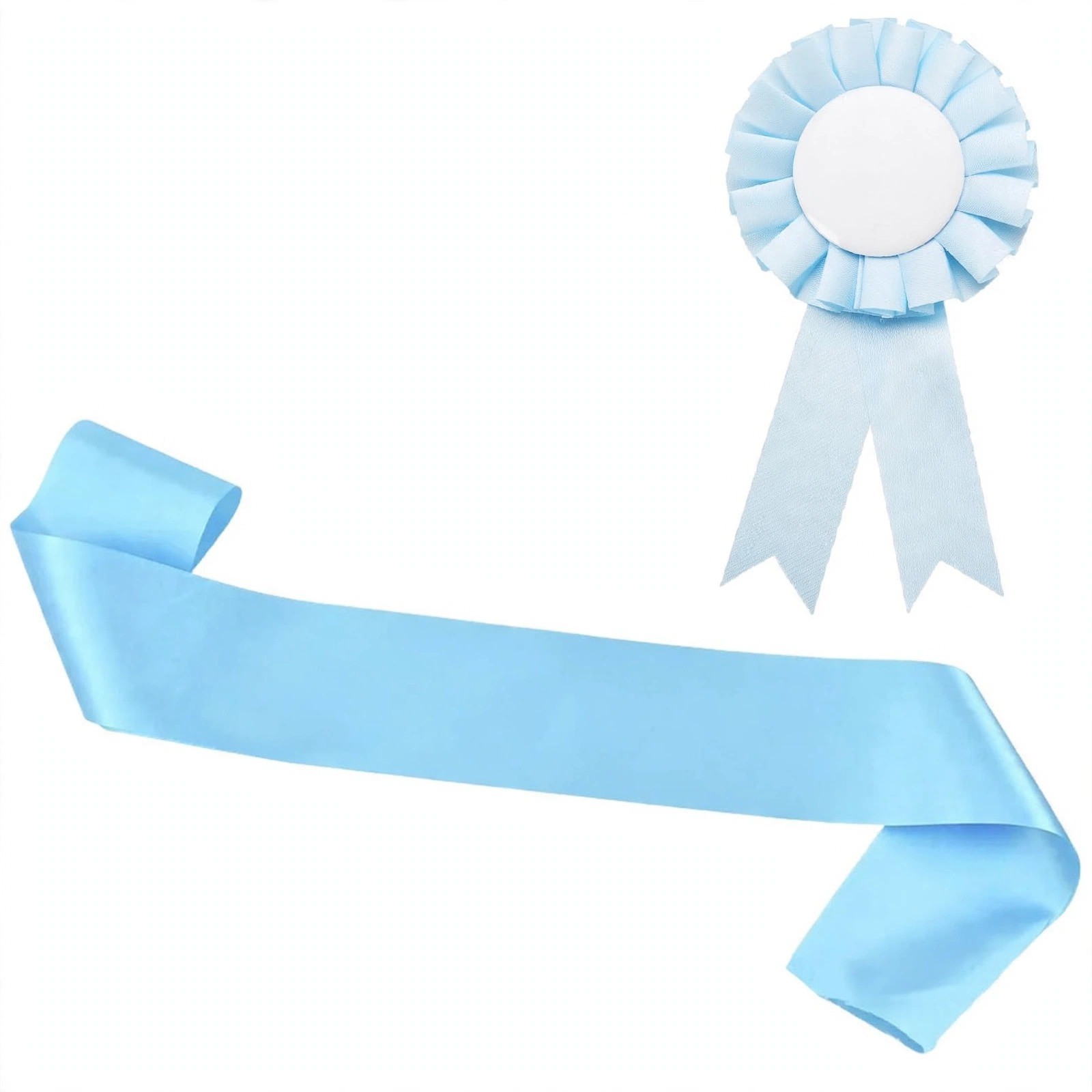2-Piece Party Sash and Ribbon Pin Set