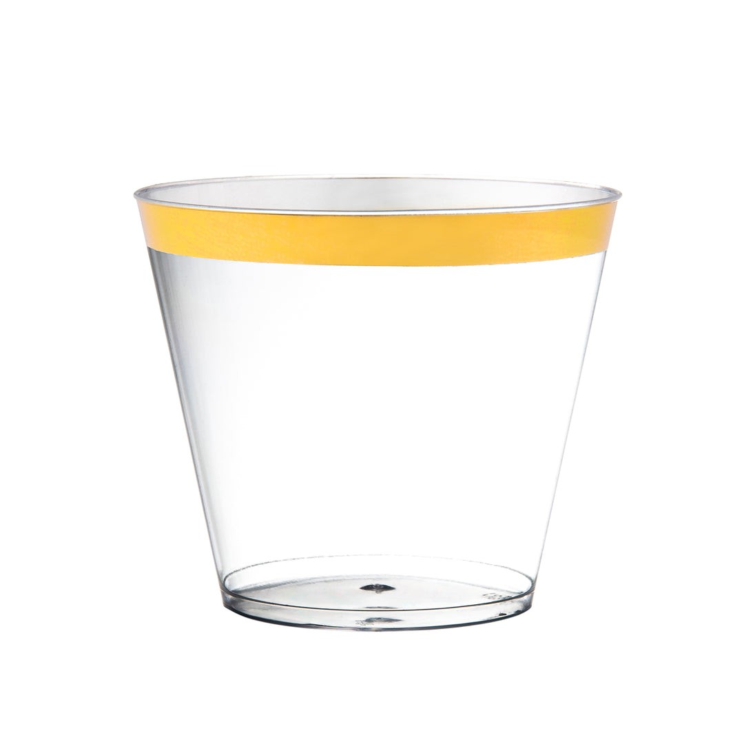 9 Oz. Hard Plastic Cup With Metallic Rim